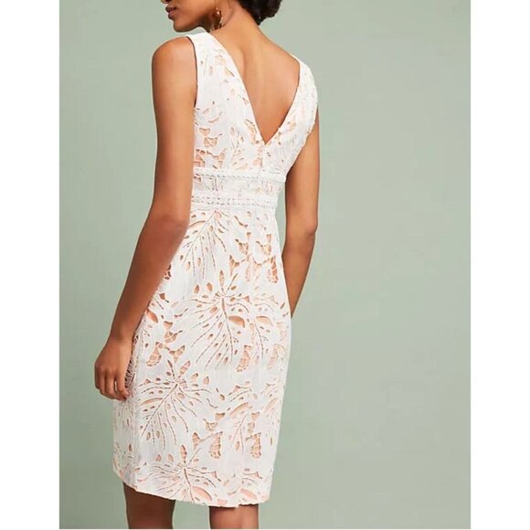 NWT Anthropologie Gardenia Eyelet Lace Column Dress Maeve‎ Sz. 8 White Tropical - Picture 3 of 16